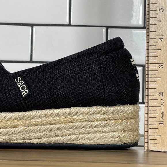 Skechers BOBS Highlights High Jinx Womens Sz 7.5 Shoes Black Canvas Espadrille - Picture 10 of 13